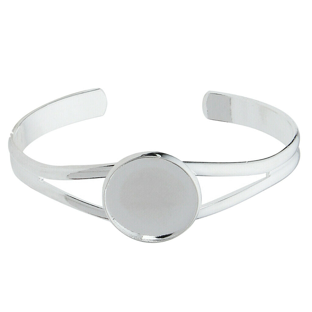 20mm Round Bangle Bracelet Blank Tray Cabochon Cameo Bezel Settings Base