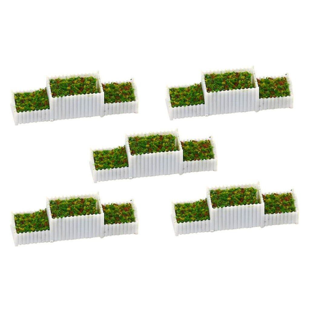 Lots 55 1/100 HO Scale Flower Beds w/ Trees Miniatures Set for Garden Decor