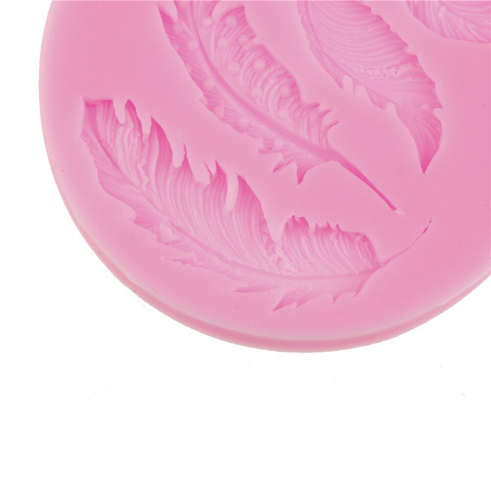 Feather silicone fondant mold cake decorating tools chocolate gumpaste mo.l8
