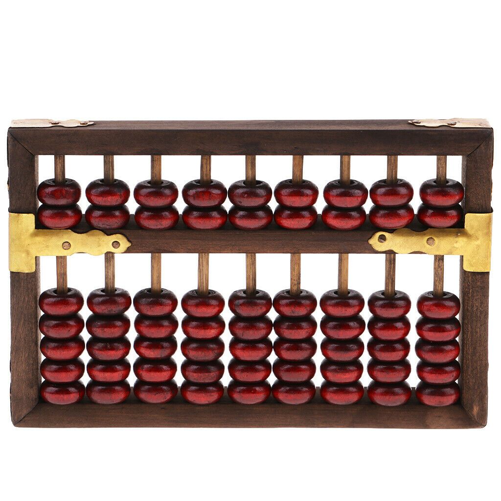 Chinese Abacus Soroban 9 Rods Beads Column School Aid Tool Ancient Math