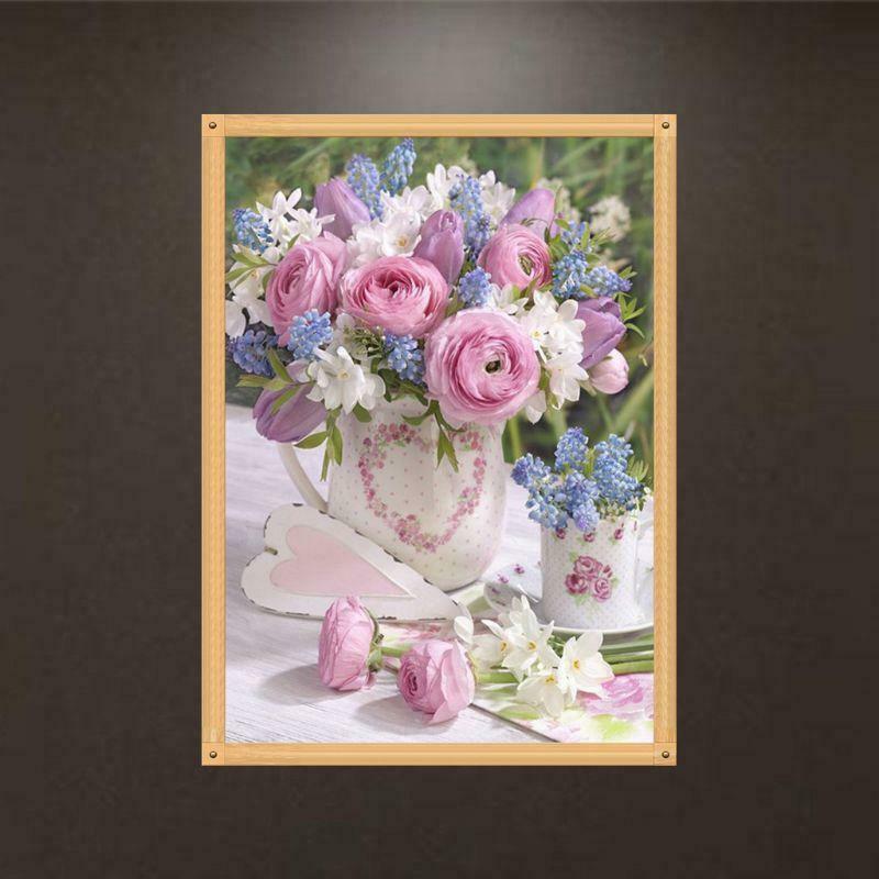 Flowers DIY 5D Full Drill Diamond Painting Embroidery Cross Stitch Kit  Home