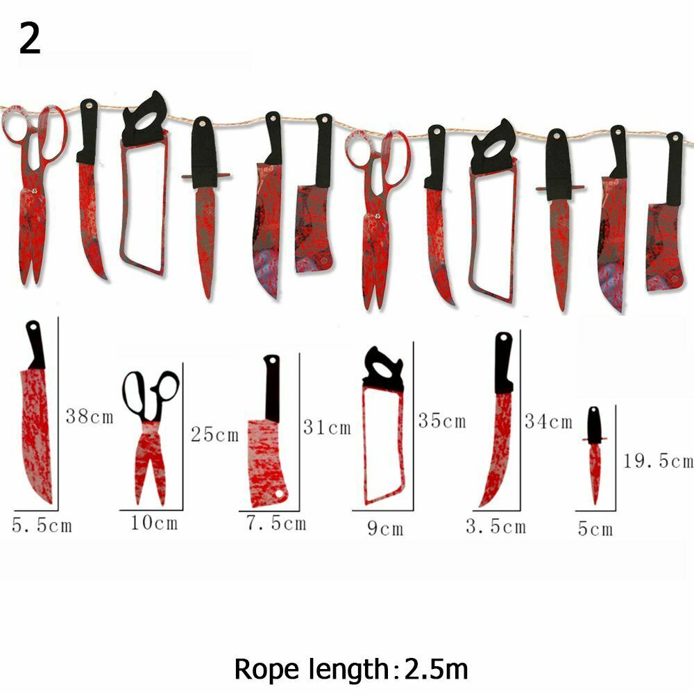 Ghost Happy Halloween Bloods Knives Halloween Paper Banner Home Decorations