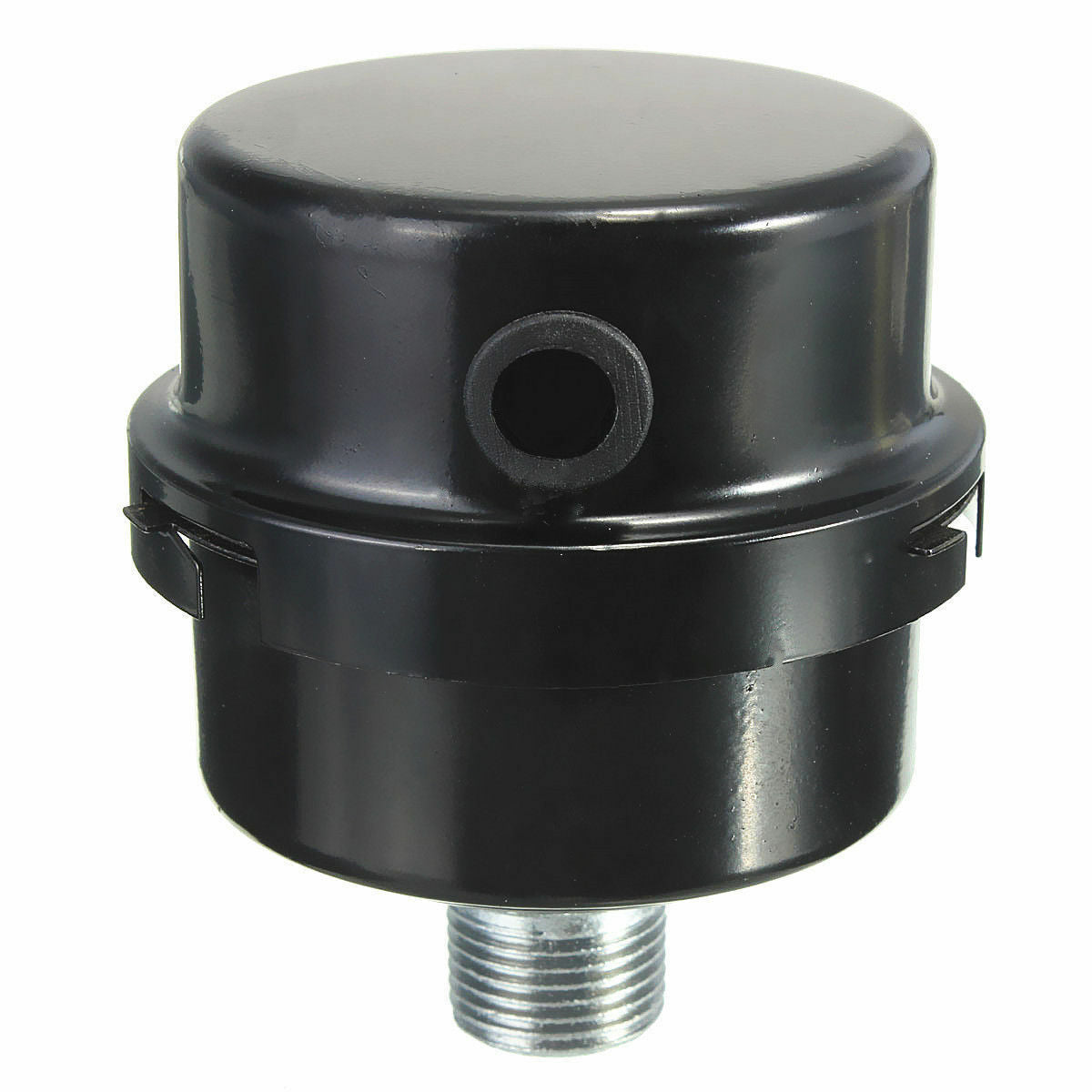 3/8BSP 16mm Thread Air Compressor Intake Filter Muffler Silencer Black Metal S2