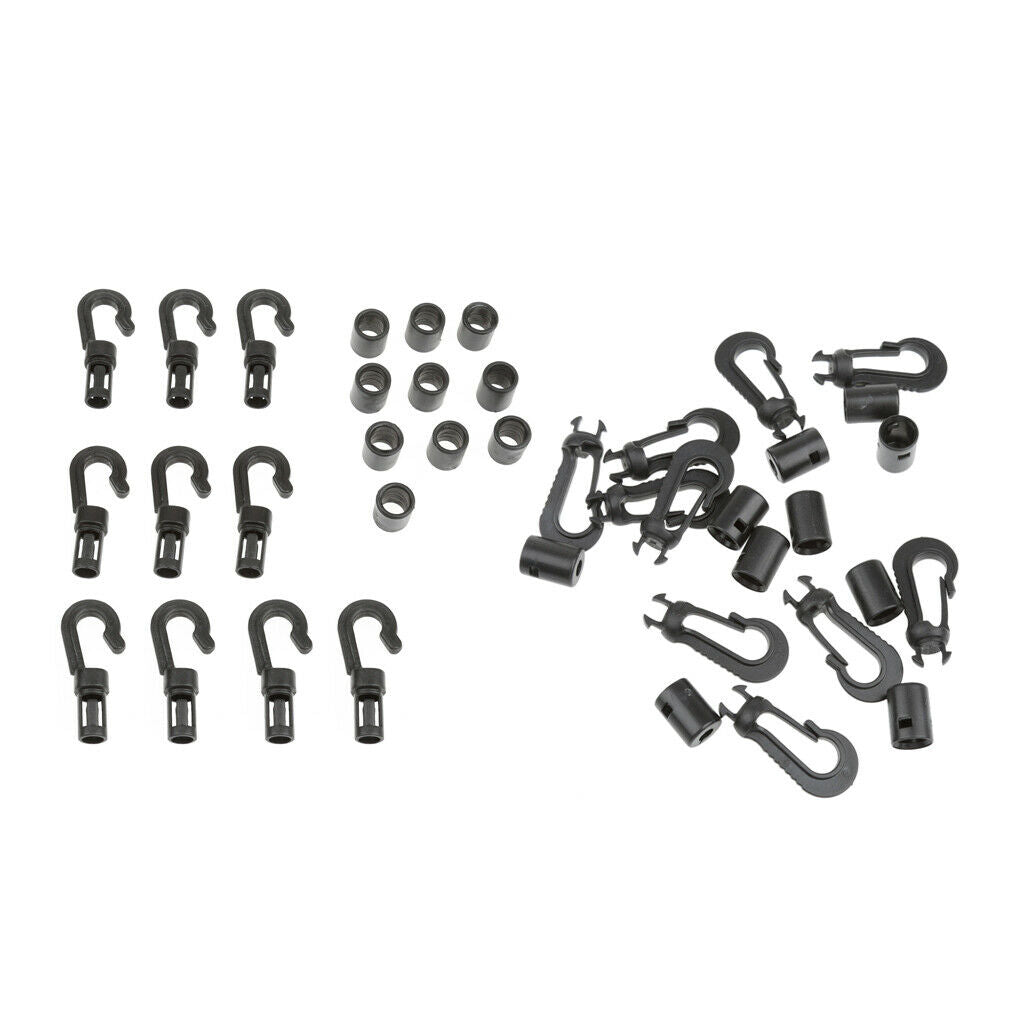 20 Pieces Kayak Canoe Boat Lashing J Hooks & Shock Cord Ends Bungee Kit