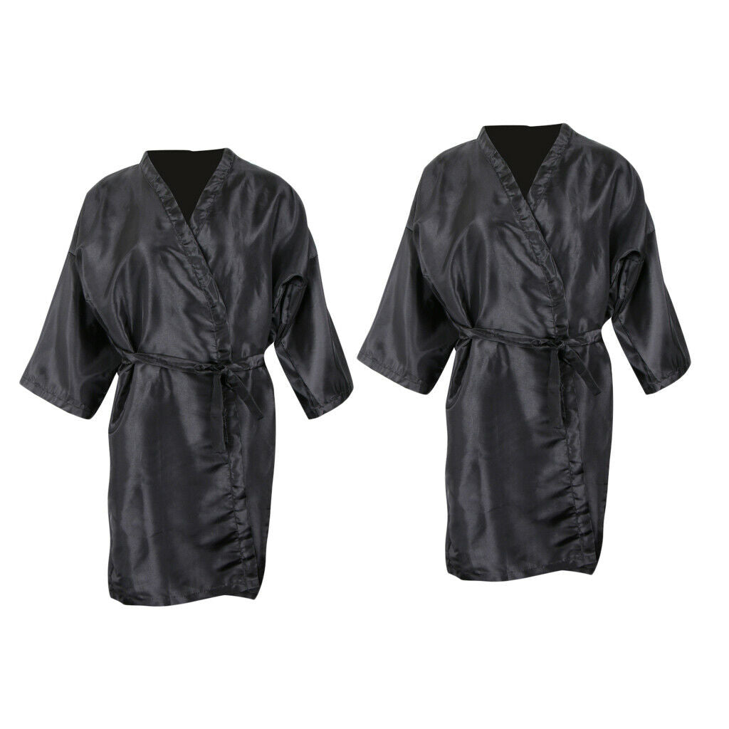 Pack of 2 Cutting Perming Dye Shampoo Kimono Cape Gown Apron for Salon SPA