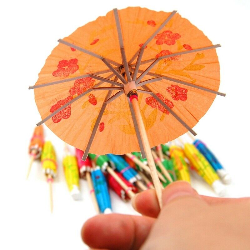 24 Multi Coloured Paper Cocktail Umbrellas Parasols Party Drink Accessories B8G3