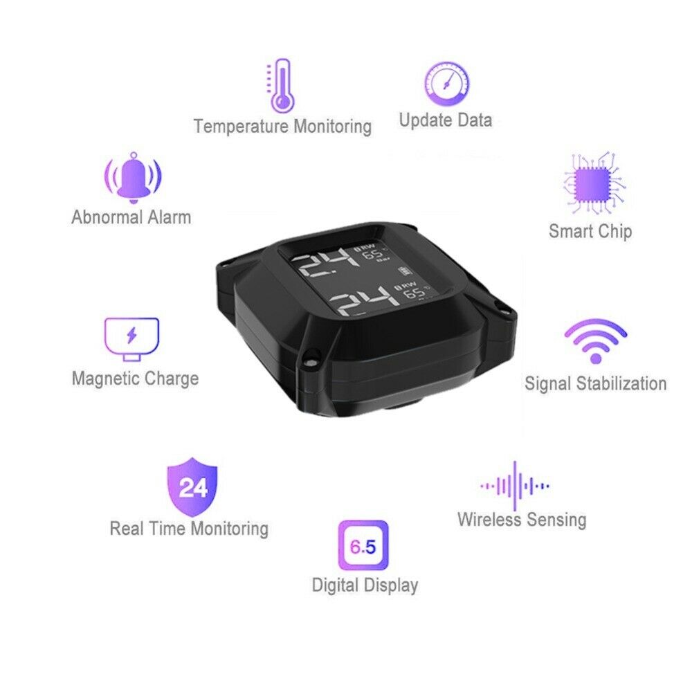 Tire Pressure Monitoring System with 2 Tmps sensor for motorcycle RV