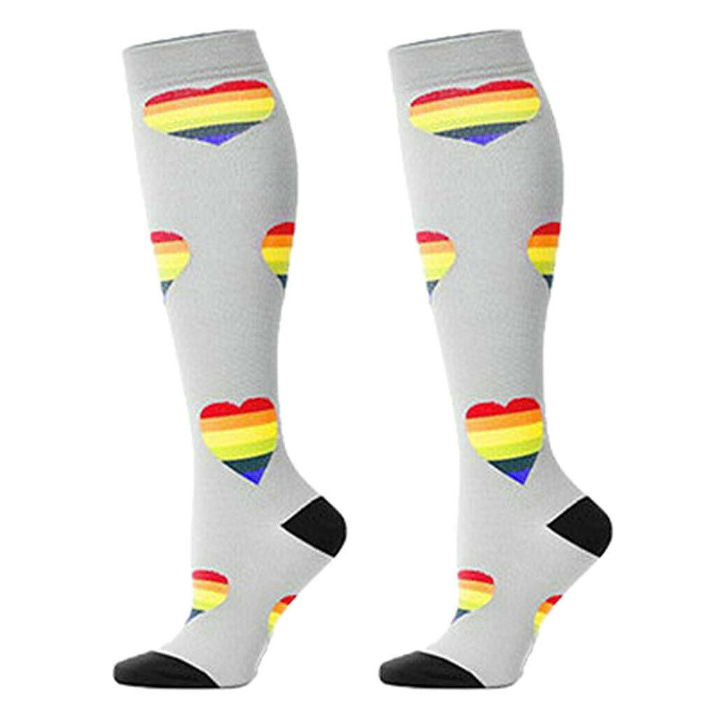 1 Pair Running Sports Leg Support Sleeves Compression Socks Gray M S