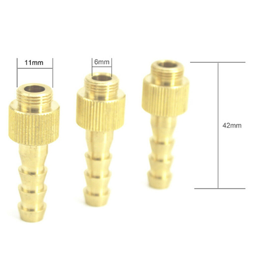 6 and 4mm Dia. Copper Quick Release Gas Hose Connector for Camping Stove 4.5cm