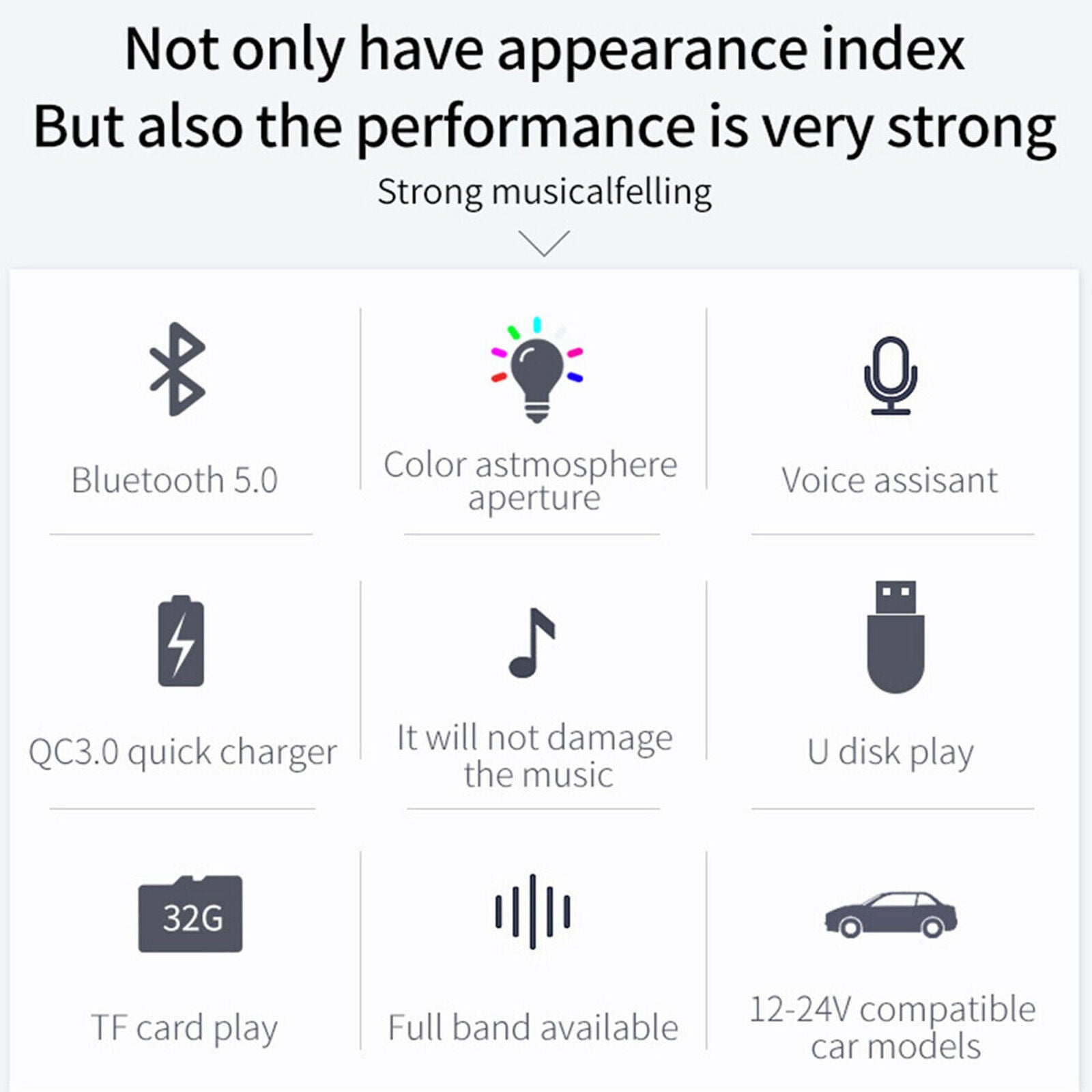 Bluetooth 5.0 FM Transmitter QC3.0 Car Charger 7Color Radio Adapter Handsfree TF