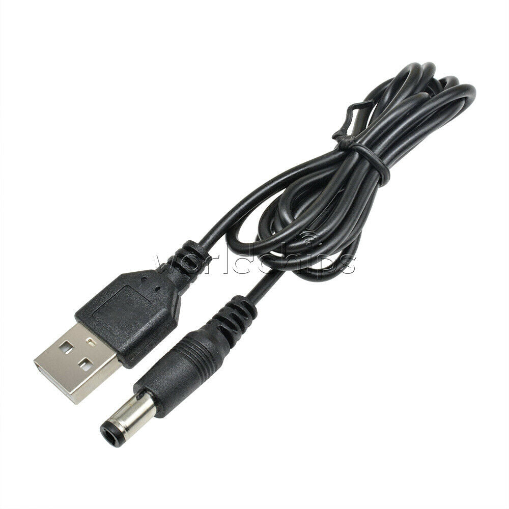 2pcs USB 2.0 to DC 5.5mm X2.5mm USB to power line Cable MCU Power supply