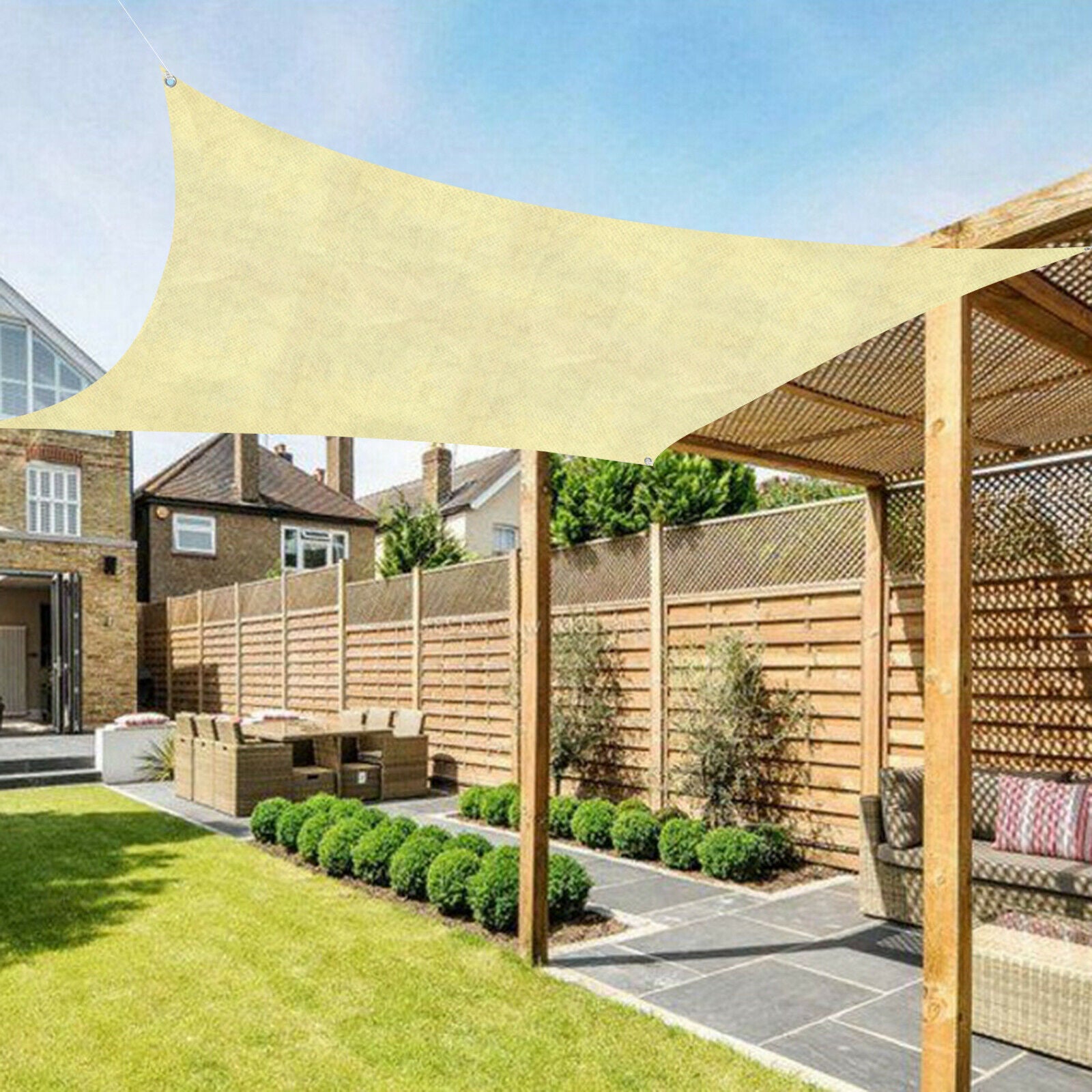 Sun Shade Sail Canopy UV Block Patio Pool Insect Proof Shade Net with Rope
