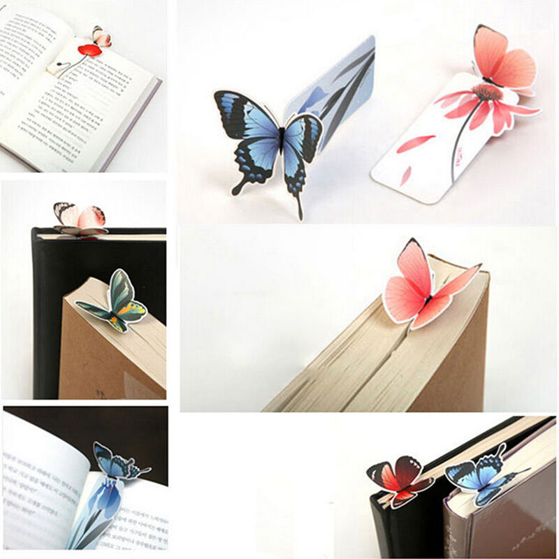 10x Creative Butterfly Bookmark  Cartoon Book Mark Paper Clip Office Scho.l8