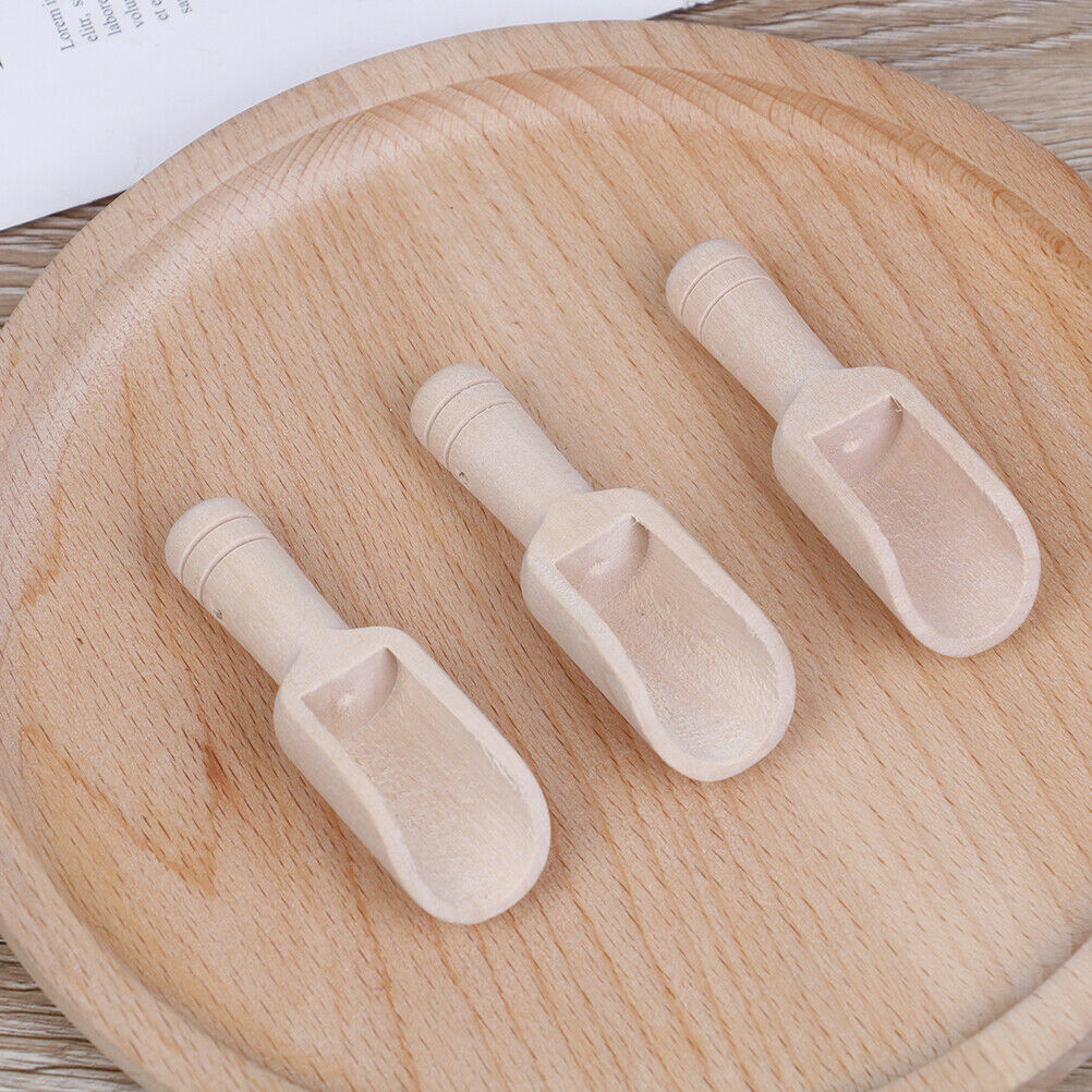 3pcs Mini Wooden Scoops Bath Salt Spoon Candy Flour Spoon Kitchen Utensils.l8