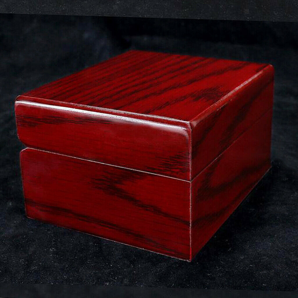 Watch Case Wine Red Wooden Handmade Portable 1 Slot Travel for Men Women