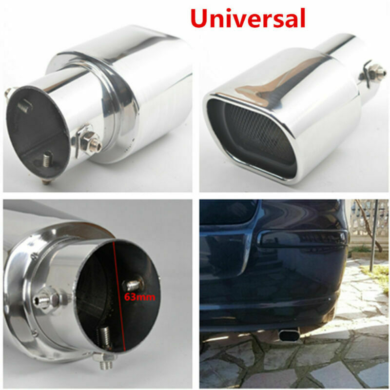 Universal Straight SS304 Auto SUV Exhaust Tails Rear Tail Silencer Tip Pipe 63mm