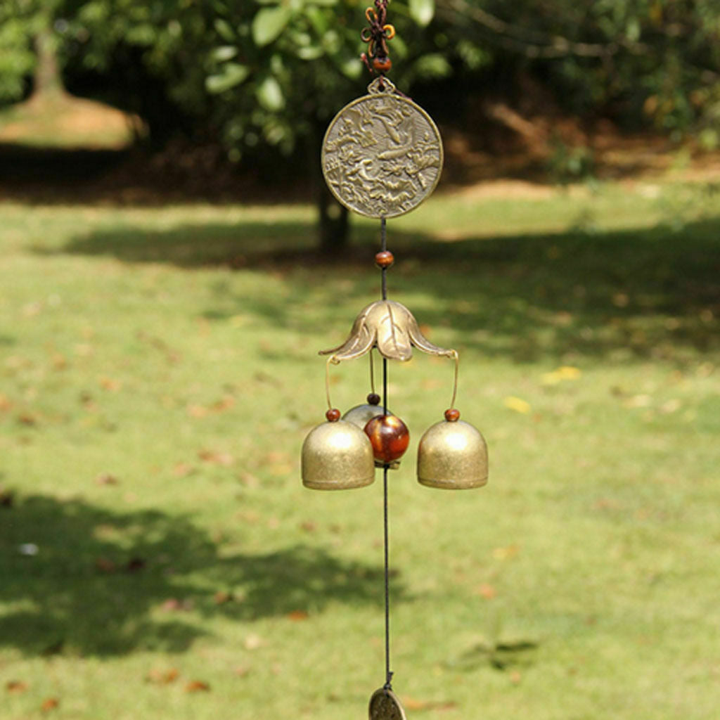 Pond Brass Big Bells Feng Shui Home Garden Hanging Wind Chime Ornament