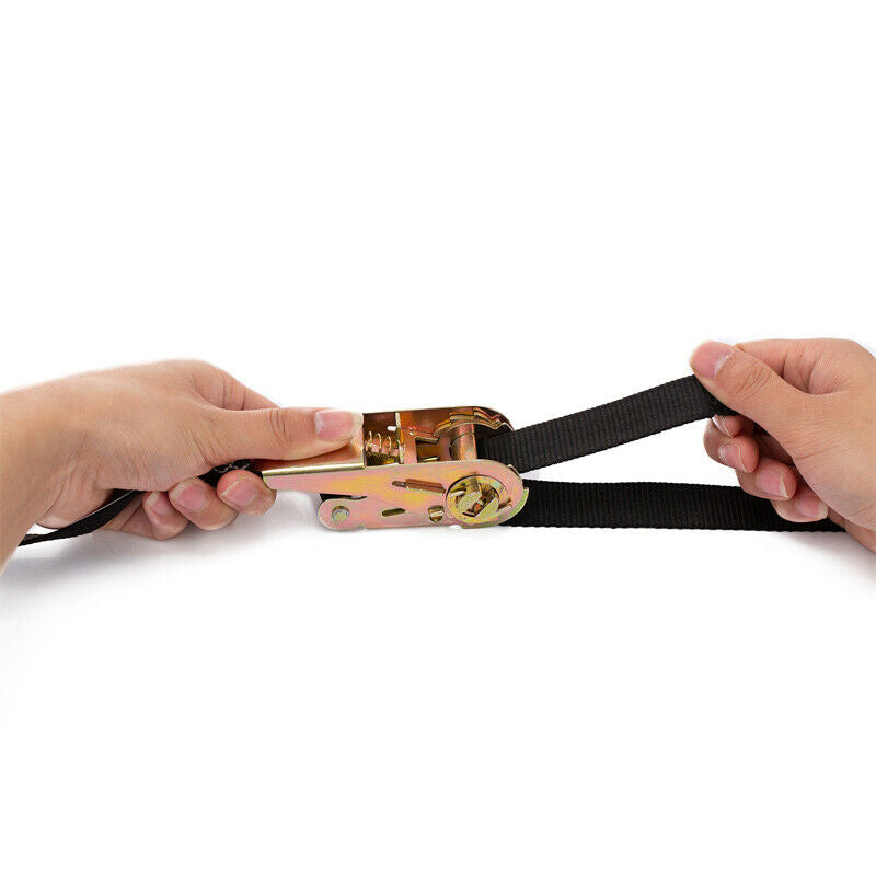 1" x 12ft Heavy Duty Tie Down Cargo Ratchet Strap Belt With Buckle Fasteners