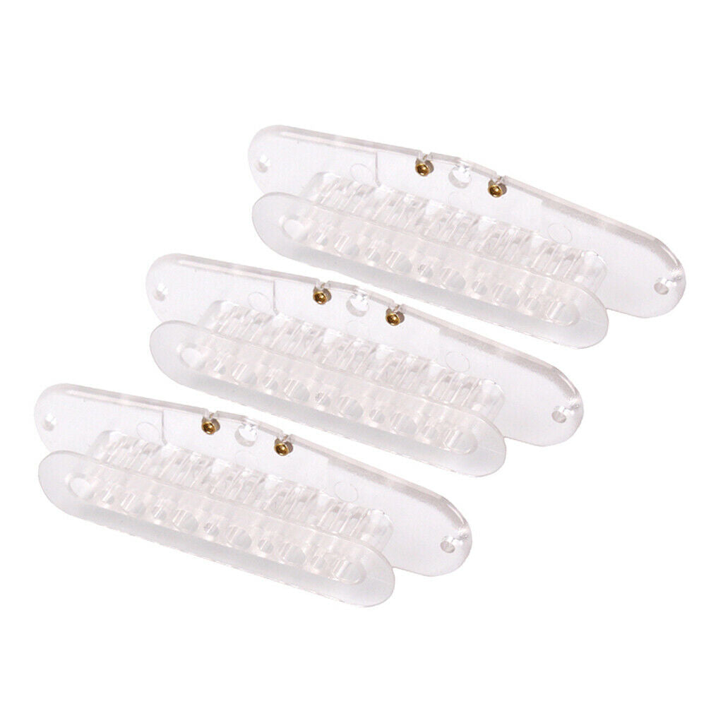 3Pcs Plastic Electric Guitar Neck/Middle Pickup Bobbin 50mm Pole Spacing DIY