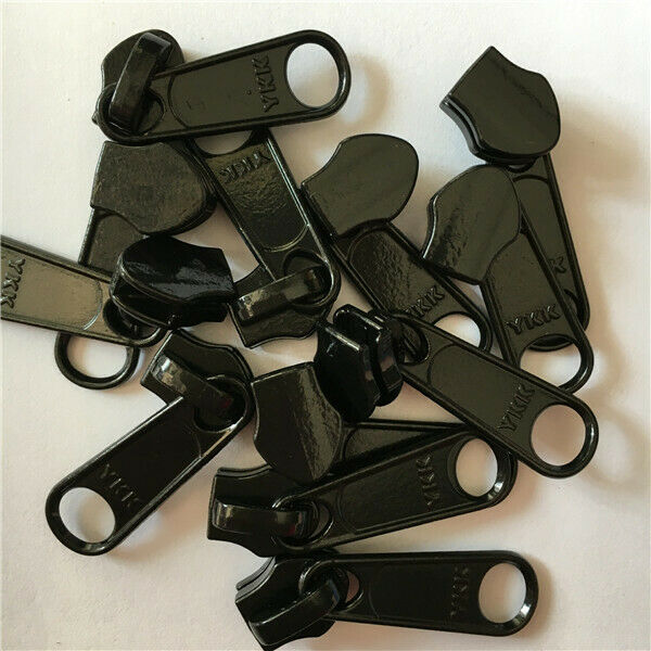 5Pcs 5# Black Zipper Slider Head Pull Reverse Clothing DIY Repair Replace Kit