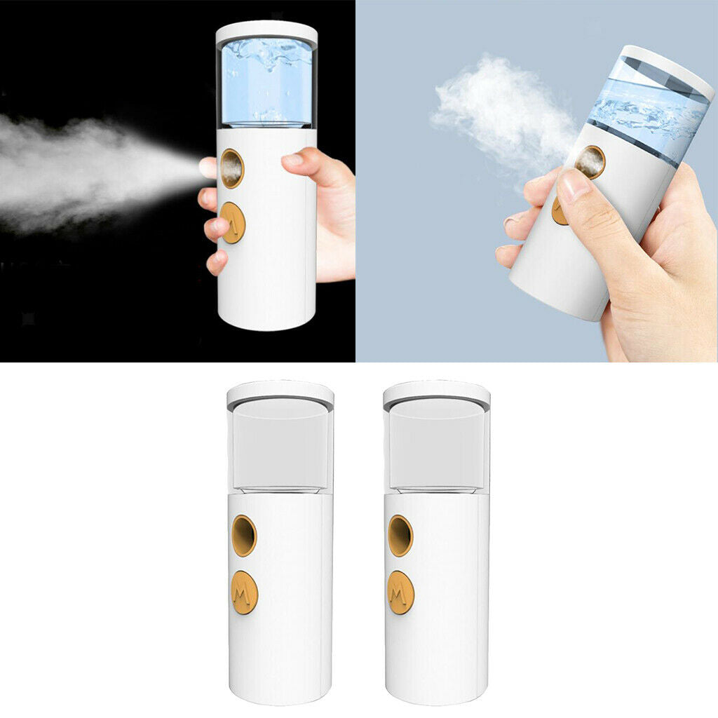 2x Ultrasonic Nano Facial Mister Face Mist Sprayer Handy Face Moisturizing