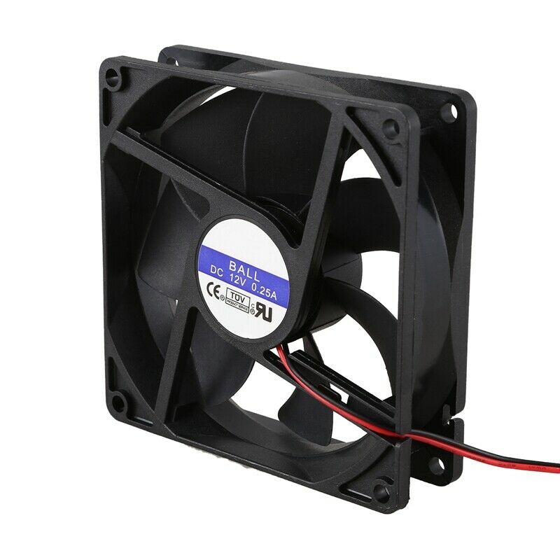 92mm x92mm x 25mm DC 12V 2Pin 65.01CFM Computer Case CPU Cooler Cooling Fan E3M7