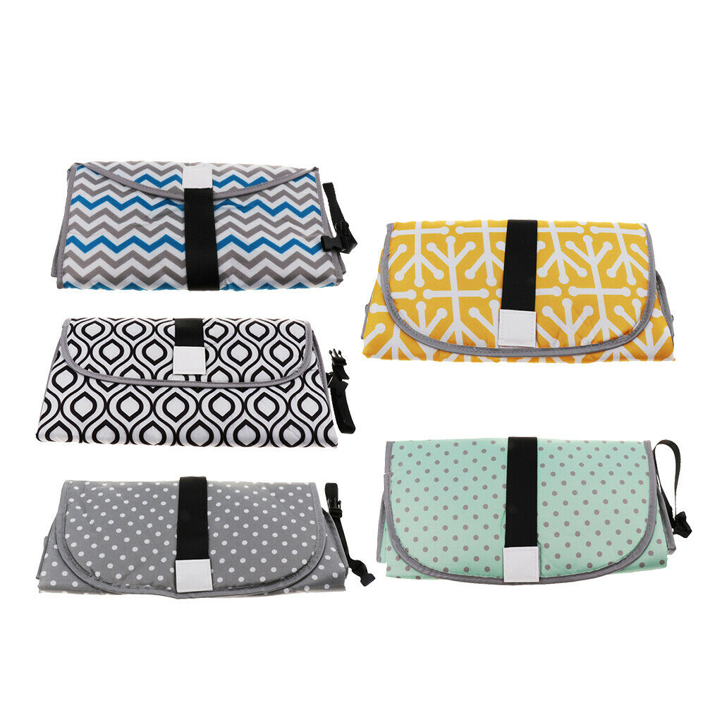 Baby Portable Changing Pad 3-in-1 Diaper Clutch Changing Station Wave