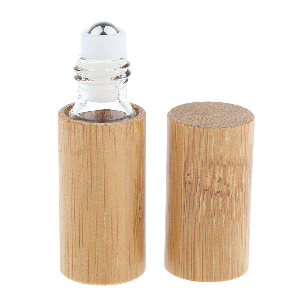 Natural Bamboo Makeup Essential Oil Roller Bottles Portable Roll On Bottle