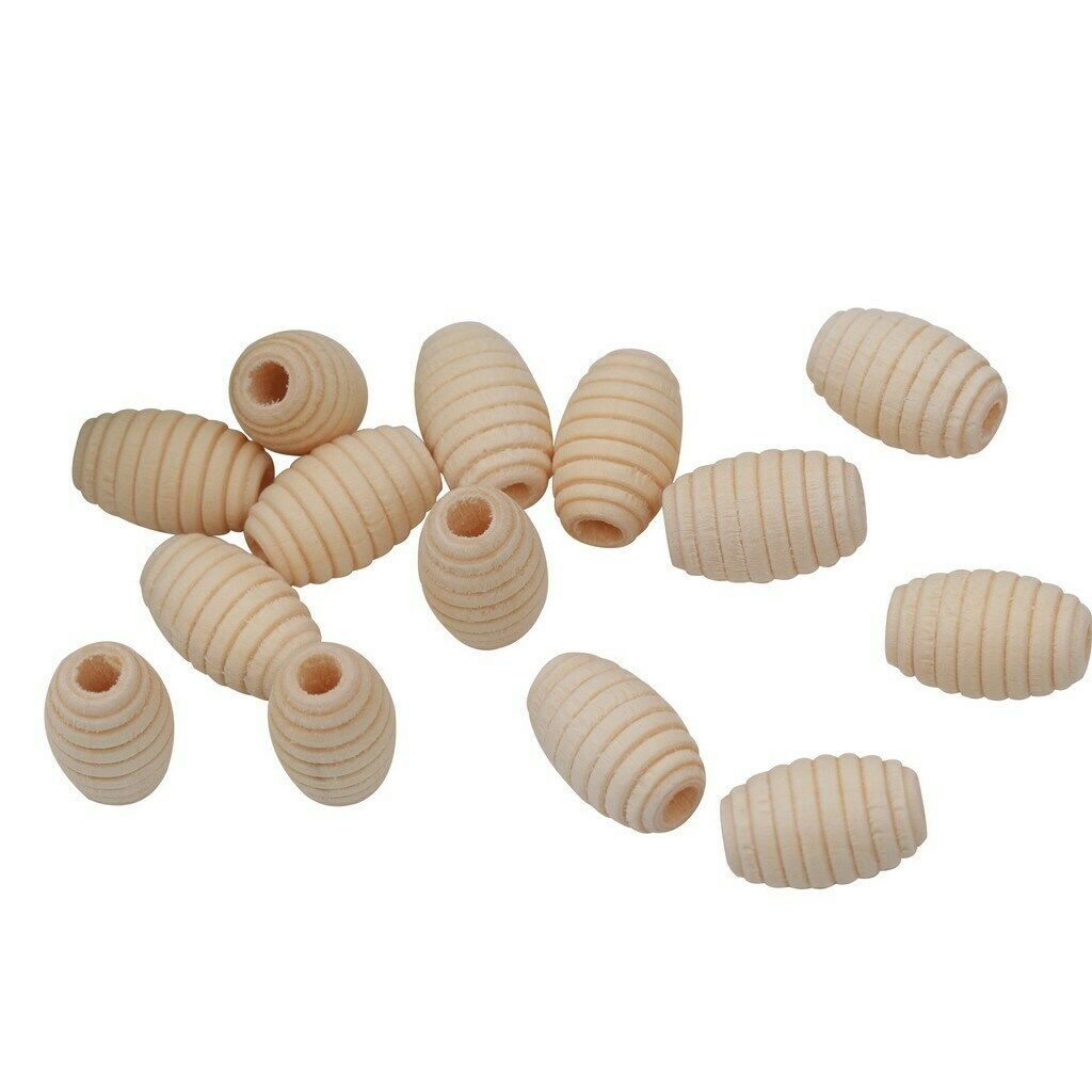 50pcs Natural Wood Loose Beads Beehive Shape for Neckalce Bracelet