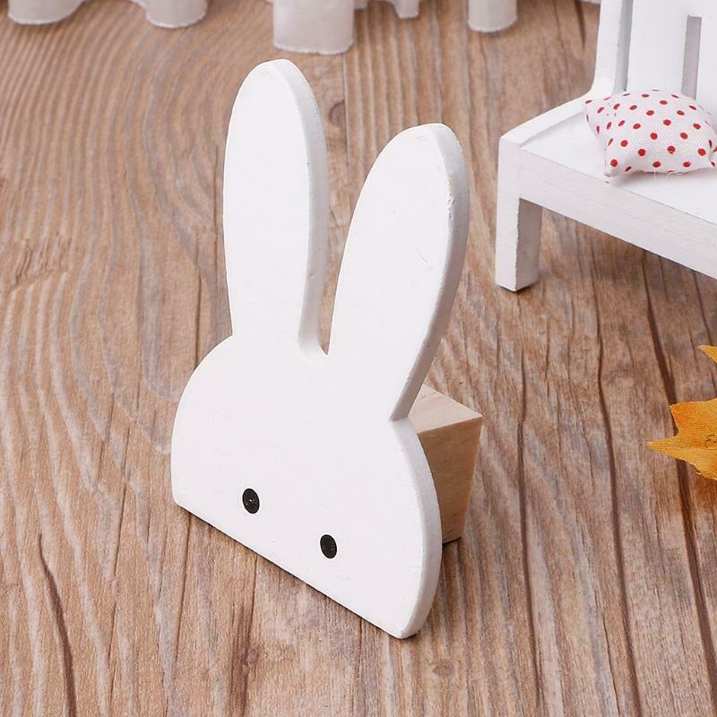 Cute Bunny Hook Wooden Clothes Hanger Wall Decor Children Bedroom Pendant