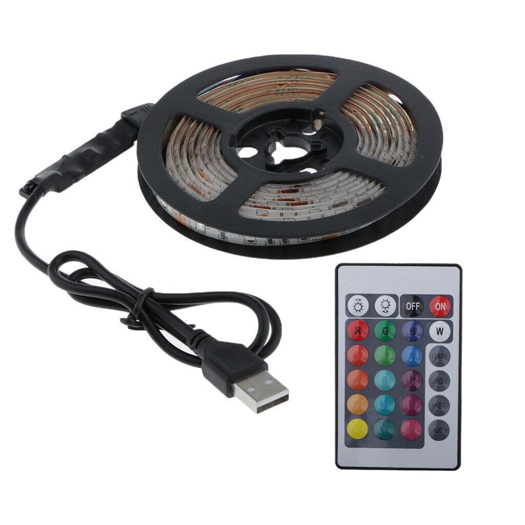 RGB LED Light Strip Tape Waterproof Bar TV Decoration Lamp 5V Set 4m