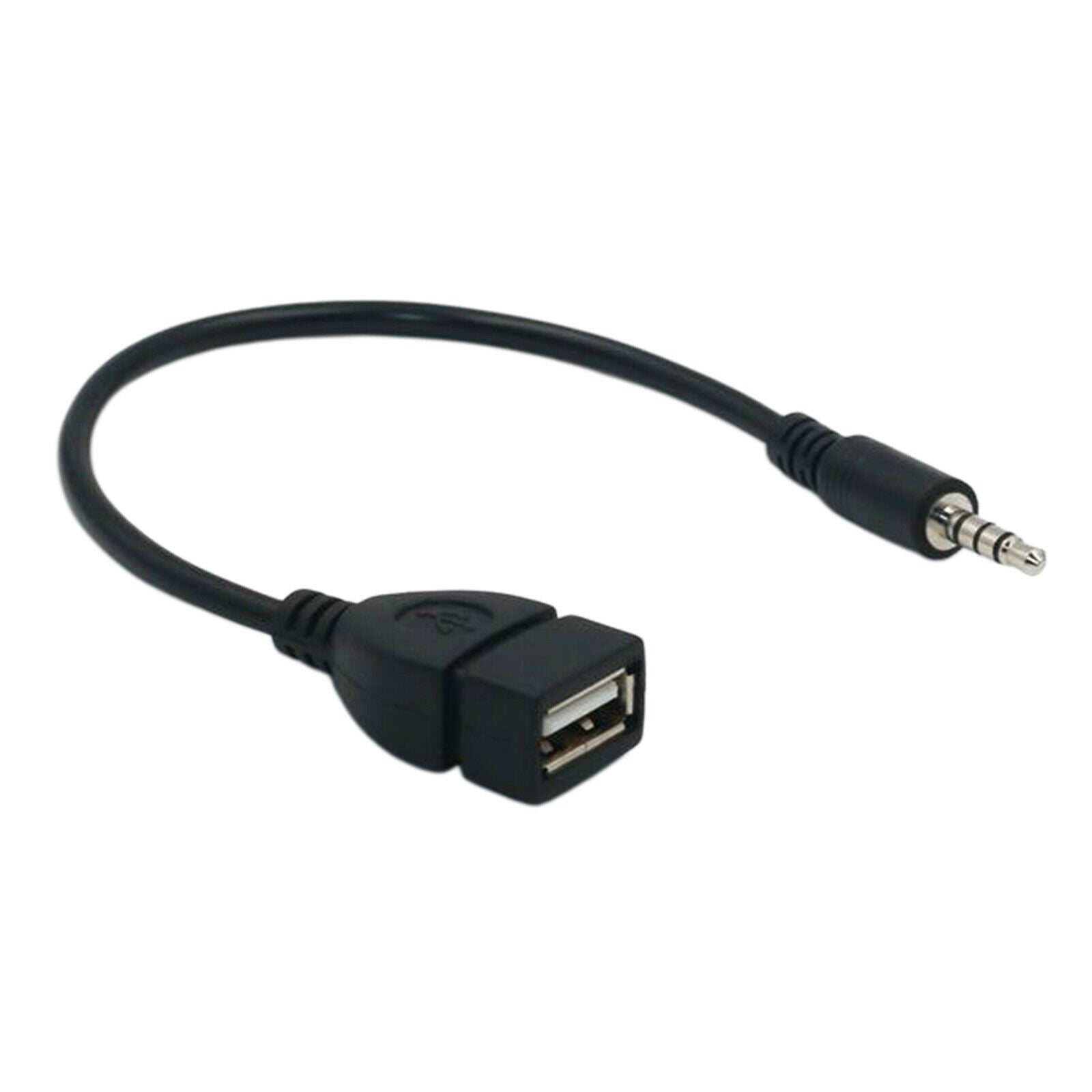 7.9" 3.5mm Male Audio AUX to USB Female OTG Adapter Cable for Car AUX Port