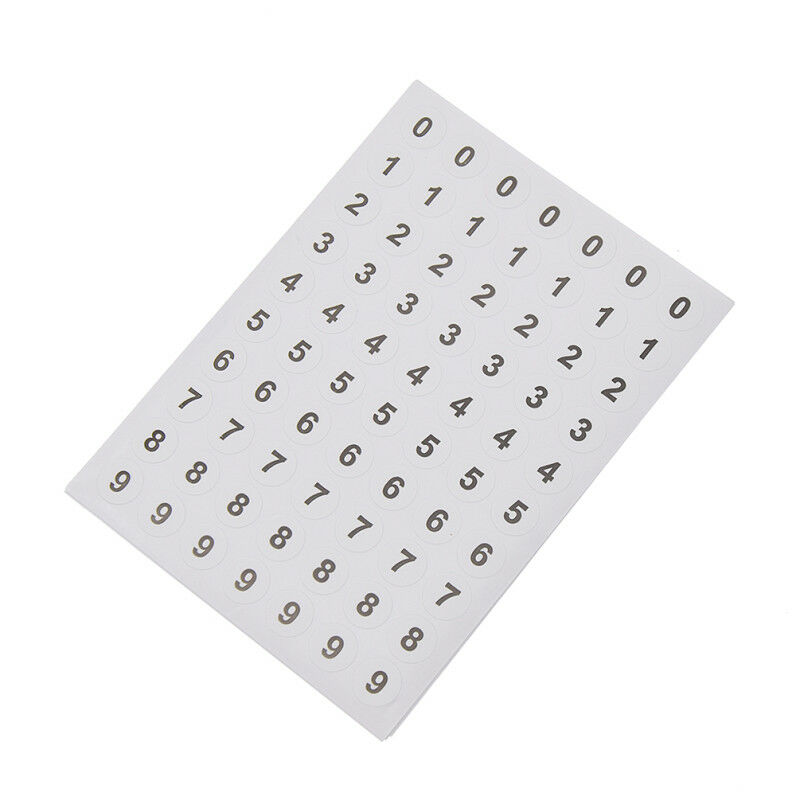 840pcs Sequentially Number 0-9 Round Small Label Stickers DIY Scrapbooking