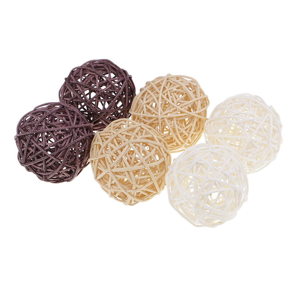 21x Wicker Rattan Balls Wedding Wood Twig Garden Decorations Table Ornaments