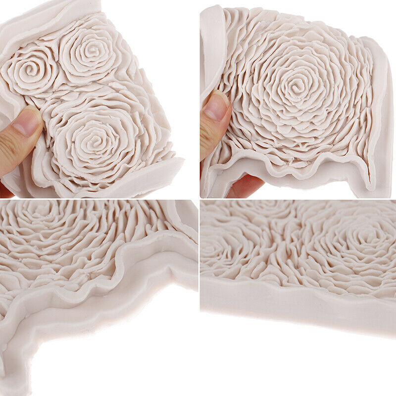 Three-dimensional rose flower fondant pattern silicone mold DIY  baking toolBDA