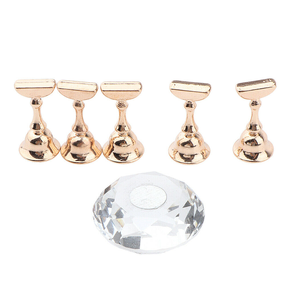 10Pcs Women Nail Tips Stand Magnetic Nail Art Display for Salon DIY Practice