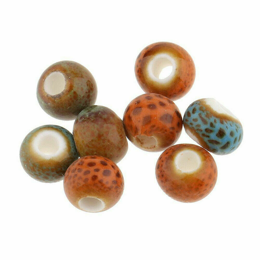 100pcs/Set 6mm Ceramic Porcelain Round Loose Spacer Beads Jewelry Findings DIY