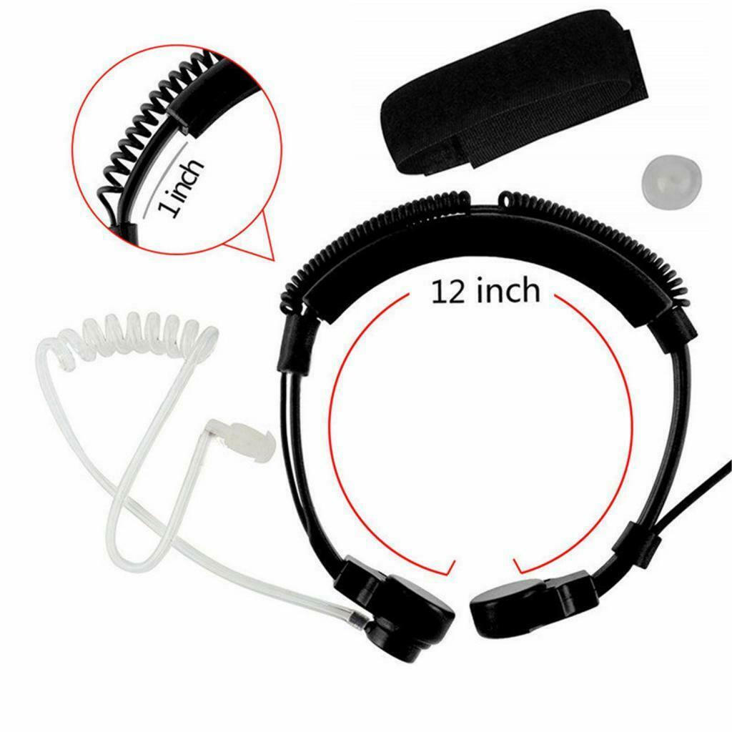 Throat Earpiece Walkie Talkie Air Tube Microphone Mic for   GP340