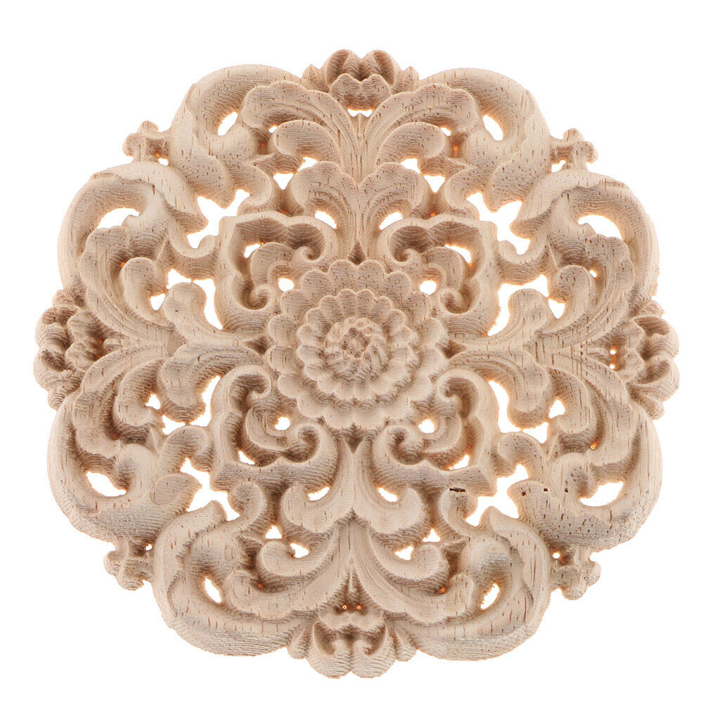 8x Wood Carved Corner Onlay Applique Door Cabinet Unpainted Home Furniture Decor