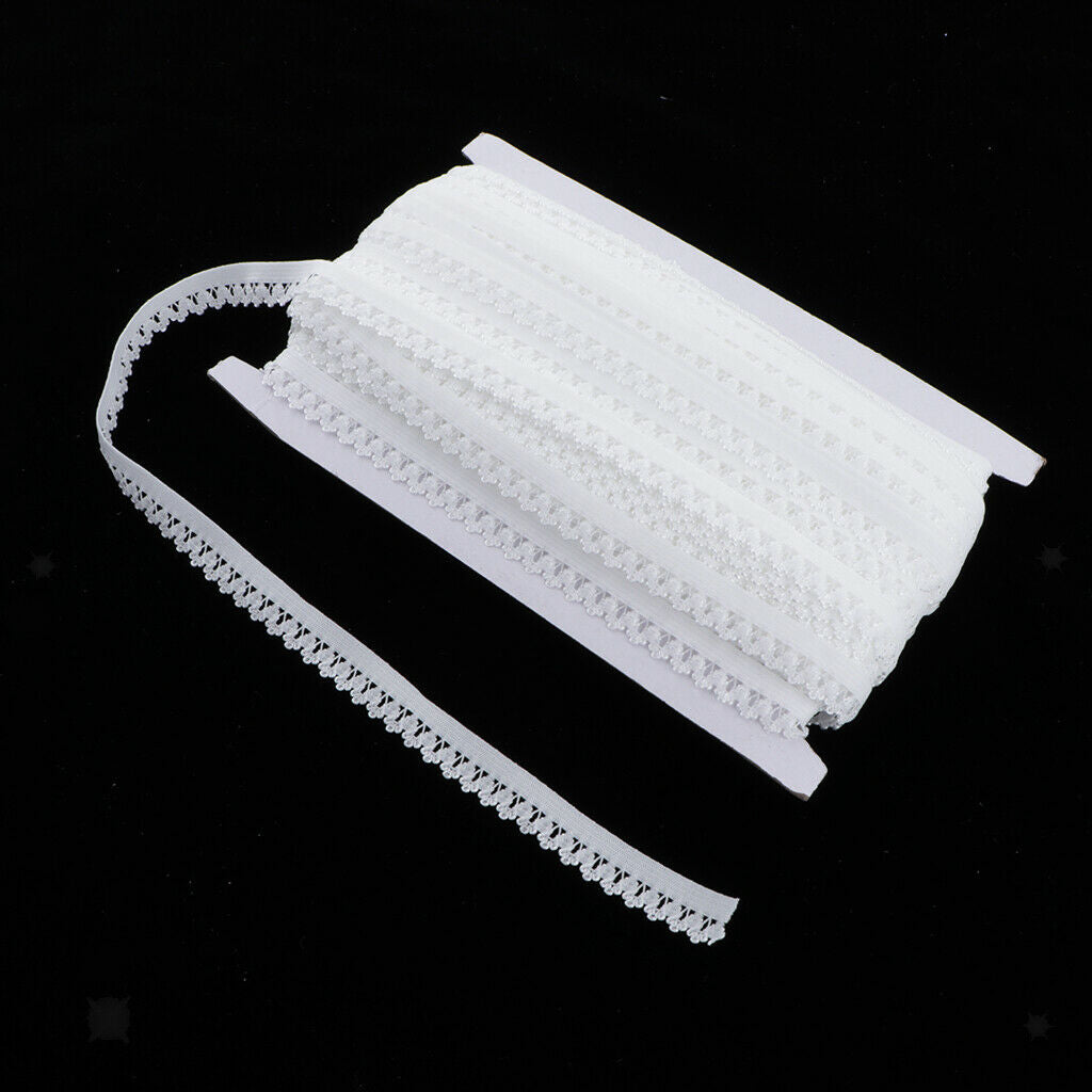 2pcs 13mm Crown Elastic Lace Trim Sewing for Dress Skirt 50 Yards/each