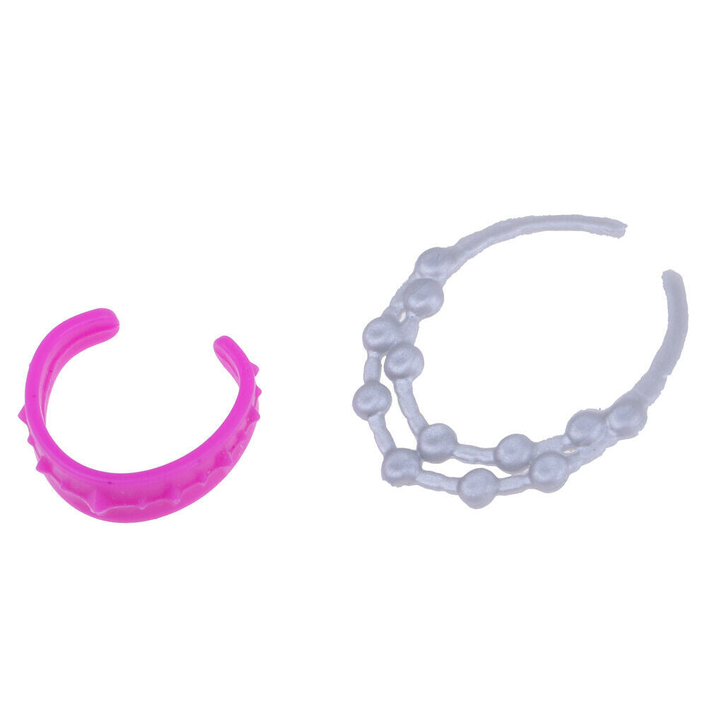 6 Pieces Cute Pink Plastic Neck Headband Choker And Scarf