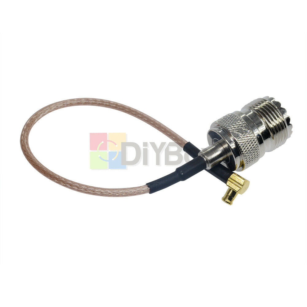 15CM UHF SO239 Female Jack to MCX Male Right Angle RG316 Pigtail RF Cable