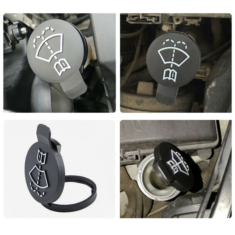Black Windshield Wiper Washer Fluid Reservoir Cover Water Tank Bottle  JY