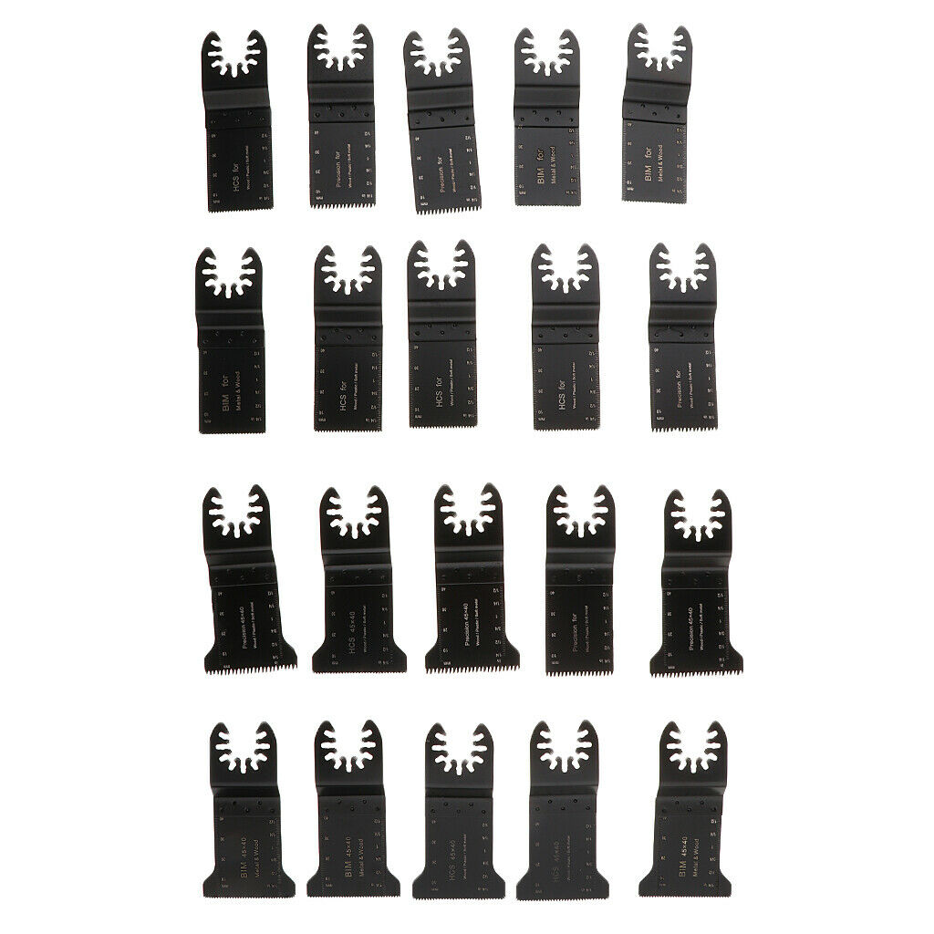 Set of 20 Wood Oscillating Quick Release Saw Blades Multi-tool Cutting