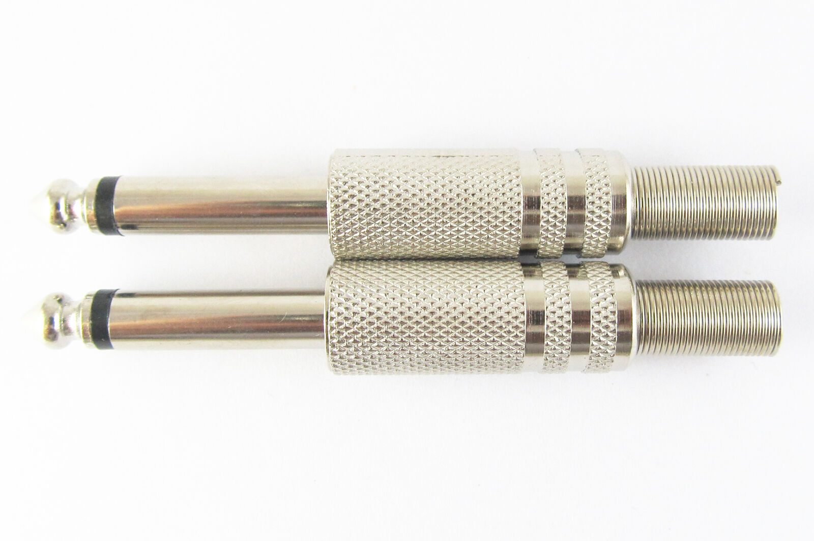 30pcs 6.35mm 1/4 Mono Metal plug Male audio cable connectors+spring