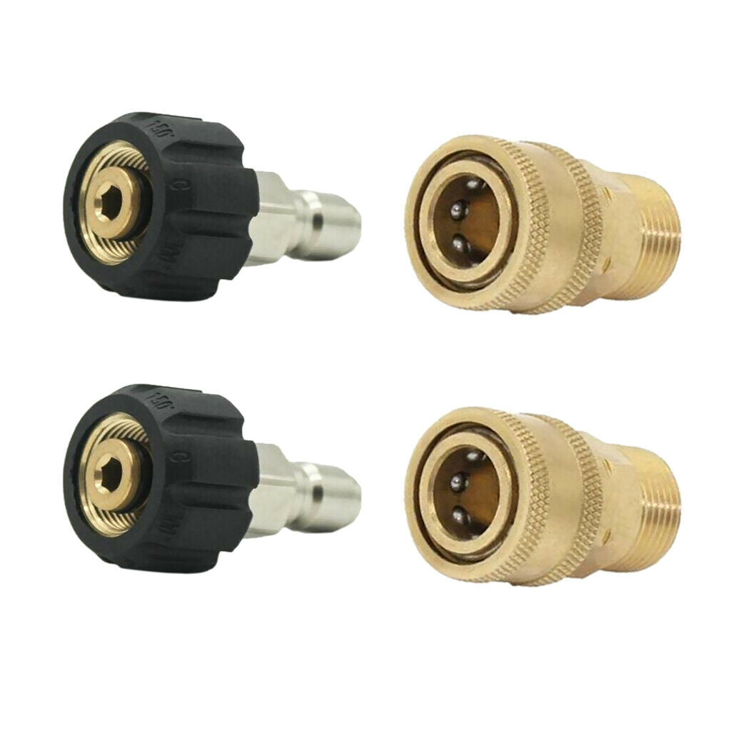 2 Set Quick Release Connector Female M22/14 to 1/4 Male Pressure Washer Adapter