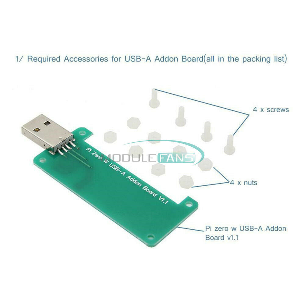USB-A Addon Board USB Type-A Connector V1.1 RPi0 Adapter For Raspberry Pi Zero