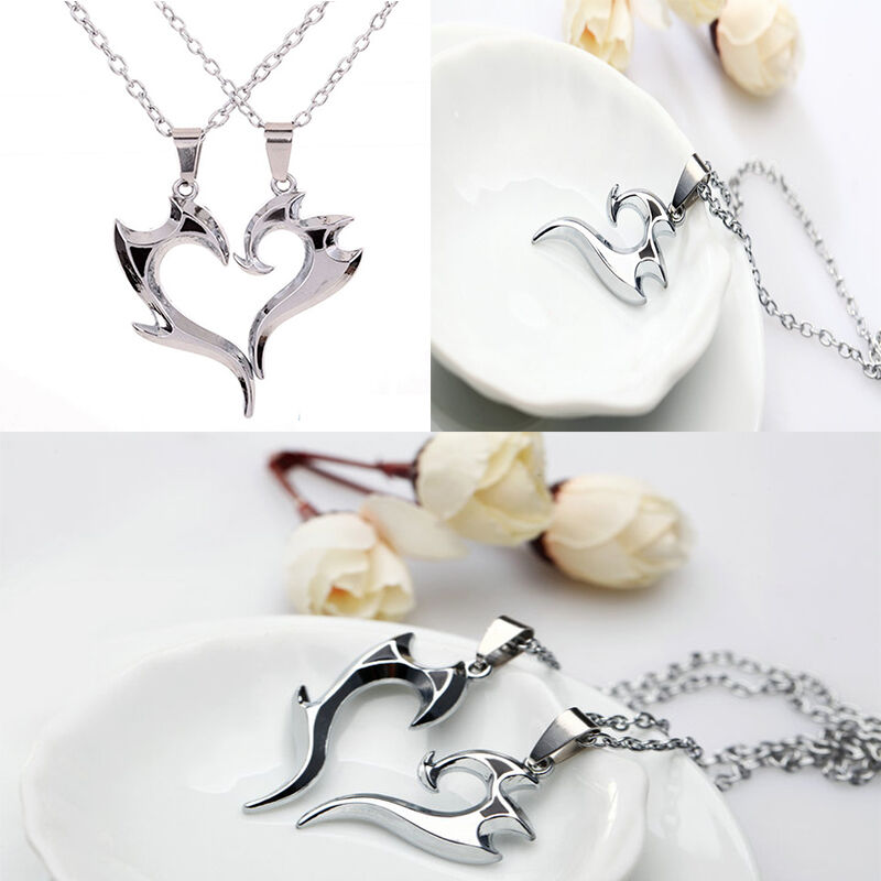 Romantic His & Hers Couples Pendant Necklace Chain For Women Men Lovers Gift
