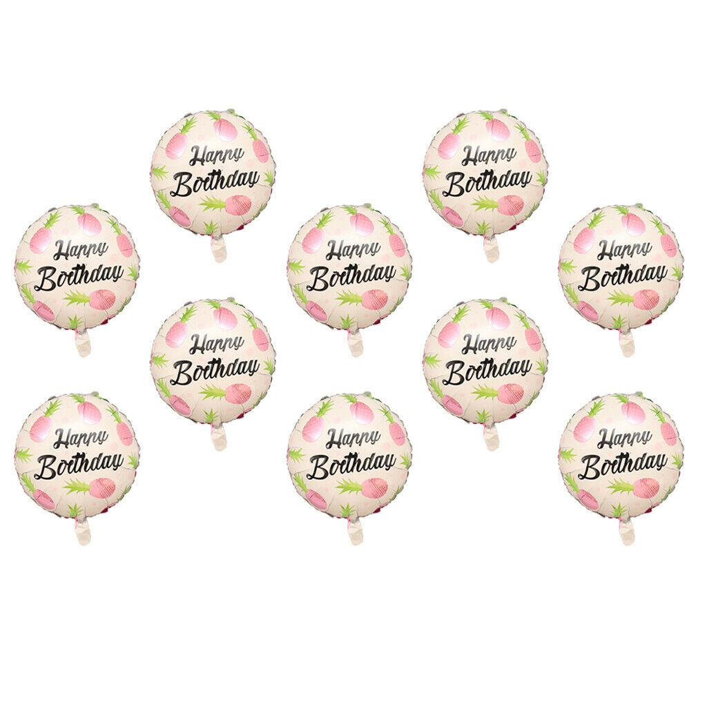 Fruit Pineapple Happy Birthday Balloons Hawaiian Luau Party Decor Pink
