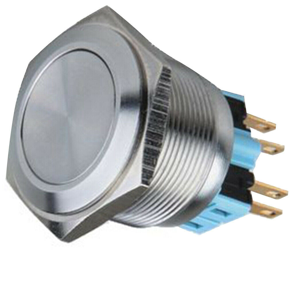 25mm Stainless Steel Push Button Switch 1NO1NC Flat Round Self-reset